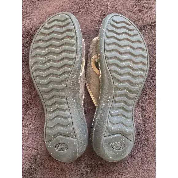 UGG Kalama Sandals Slides 1793 Brown Suede Sheepskin Shearling Lining Women's 9 - Picture 5 of 8